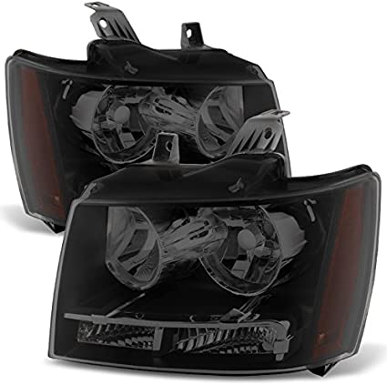 AKKON - For 07-13 Suburban Tahoe Avalanche Chrome Clear Headlights, Direct Replacement Left + Right
