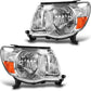 DWVO Headlight Assembly Compatible with 2005 2006 2007 2008 2009 2010 2011 Tacoma Pickup Truck OE Replacement Chrome Housing with Amber Reflector