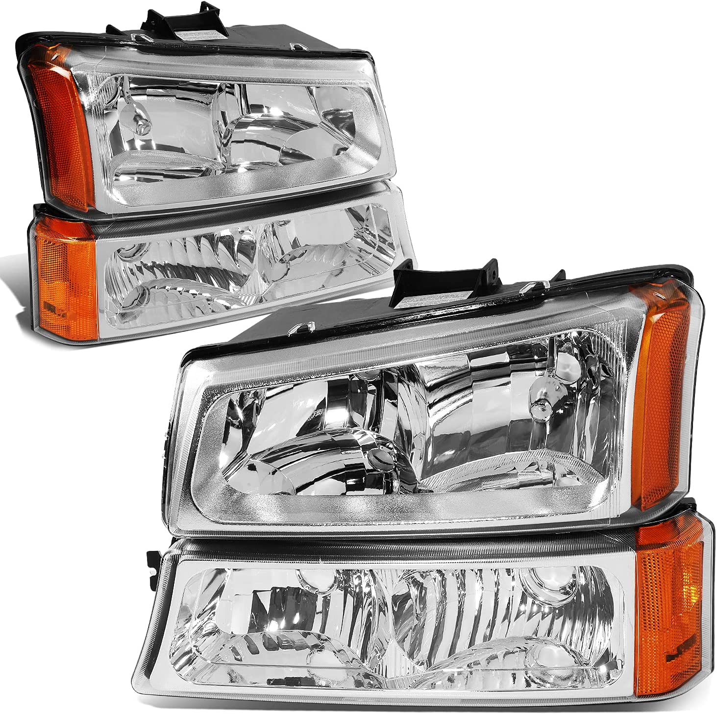 DNA Motoring - HL-OH-CS03-4P-CH-AM Headlight Assembly - Driver and