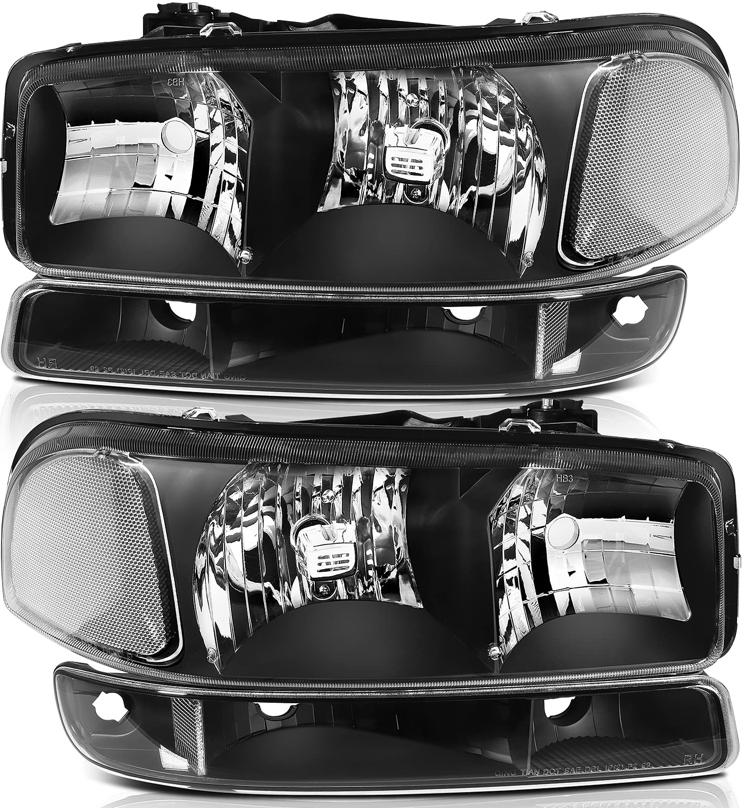 LBRST Headlight Assembly For GMC Sierra 1500 1999-2006 For