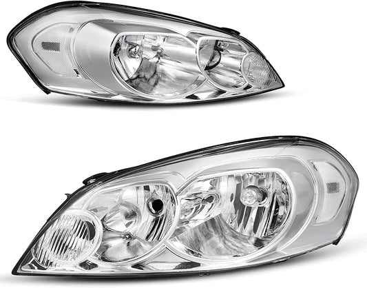 Autosaver88 Headlights Assembly Pair Compatible With 0613 Chevrolet Impala 1416 Chevy Limited 06 07 Monte Carlo Headlamp Replacement Chrome Housing Reflector A Clear Lens Oe