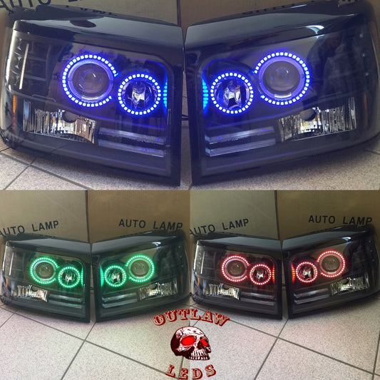 1992-1997 Ford Obs Headlights Double Halo Half Circle