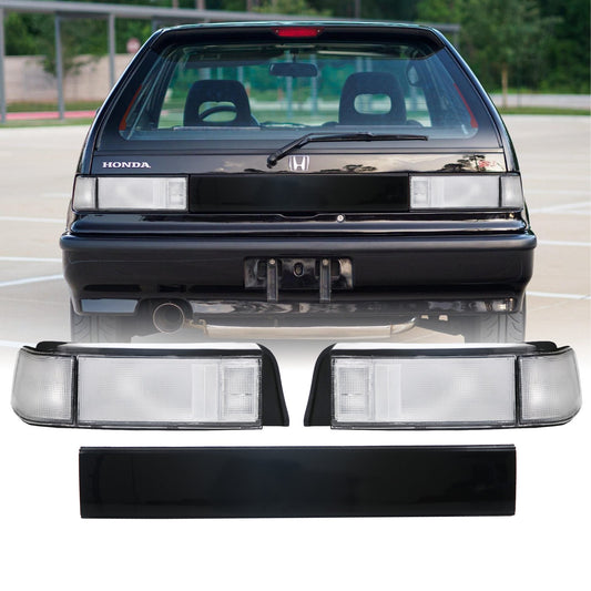1988-1991 Honda Civic 3d Hatch Si Jdm Sir Style Clear 3pc Tail Light Decal Made By Depo