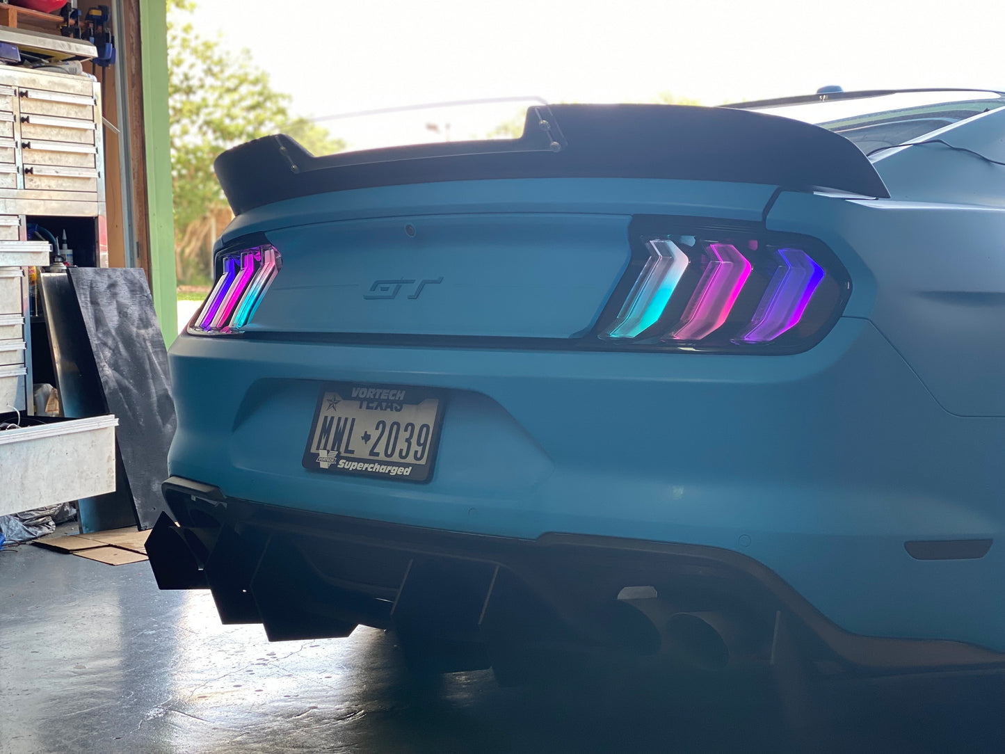 2018 Mustang Style Clear Color shifting tail lights