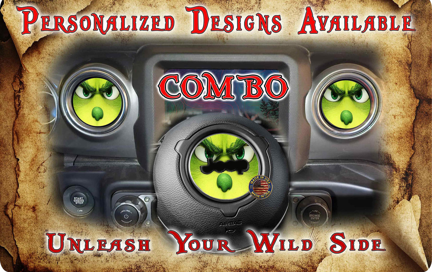 Steering wheel decal Grinch 116