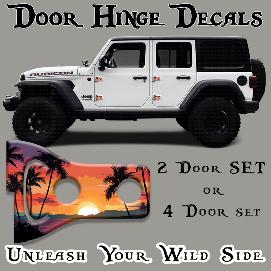 Beach sunset Door hinge decals 14