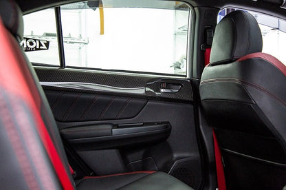 OLM LE Dry Carbon Fiber Rear Door Trim Upper Panels - 2015-2021 Subaru WRX / STI