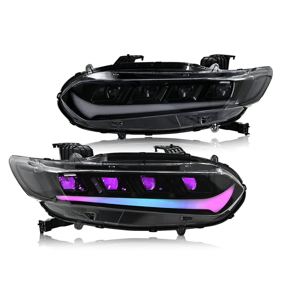OPEN BOX - RGB Headlight For Honda Accord 10th Gen 2018-2021 LX/EX/EXL/Sport/SE