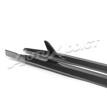 2021-2026 BMW G80 M3 Dry Gloss Double Sided Carbon Fiber V1 Side Skirts Pair
