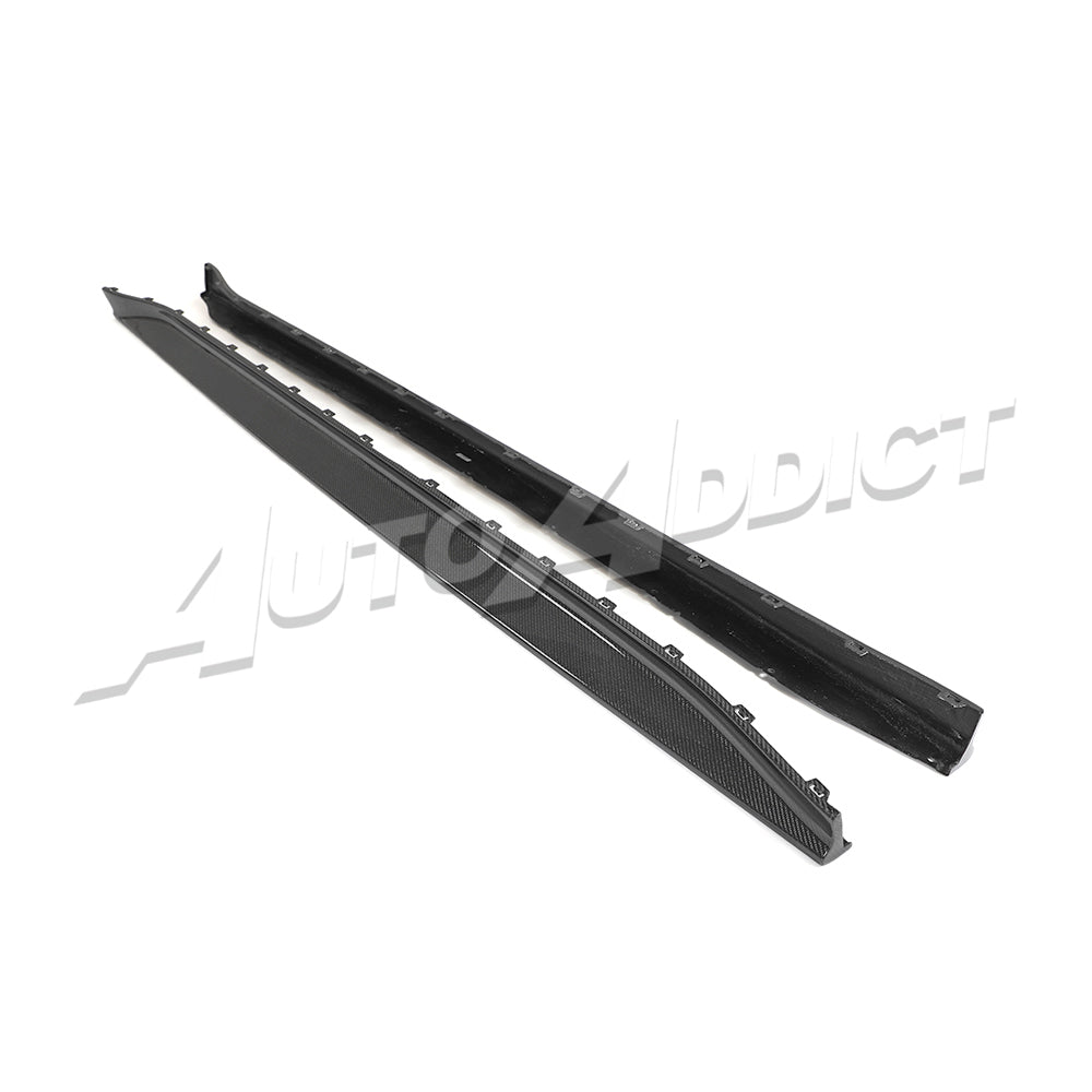 2021-2026 BMW G80 M3 Dry Gloss Double Sided Carbon Fiber V3 Side Skirts Pair