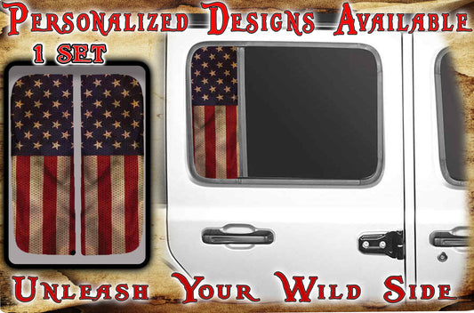 Side door window decal American Flag 169