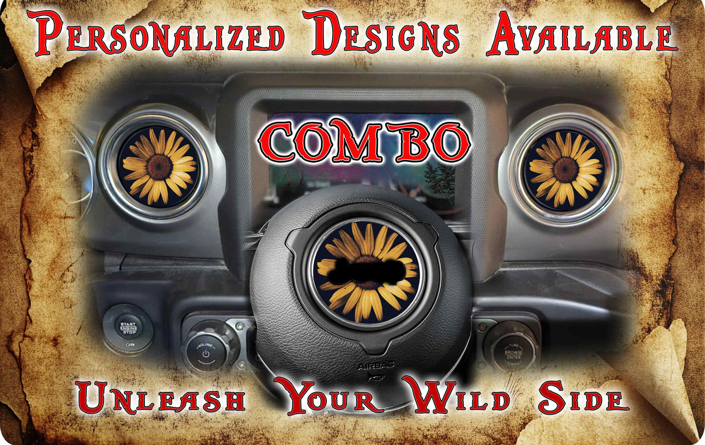 Steering wheel decal sunflower 197