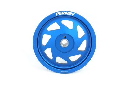 Perrin Lightweight Crank Pulley - Blue For WRX 2019-21 / Forester FA/FB Engines w/Large Hub 2016-2018 | PSP-ENG-104BL