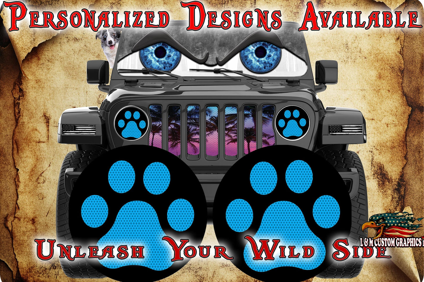Blue Paw print 121