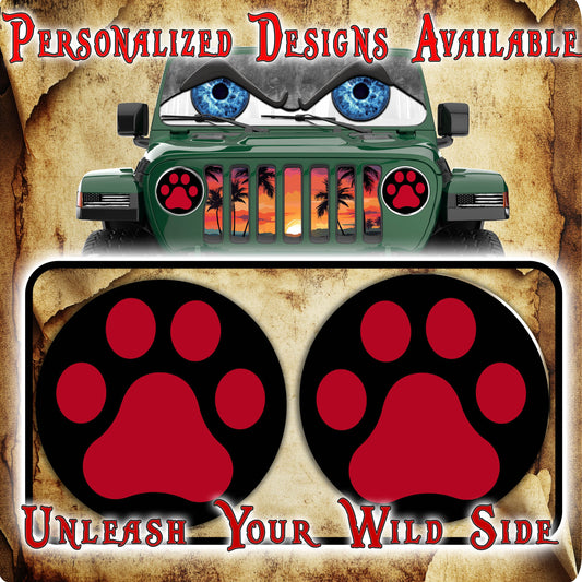 Red Paw print 124