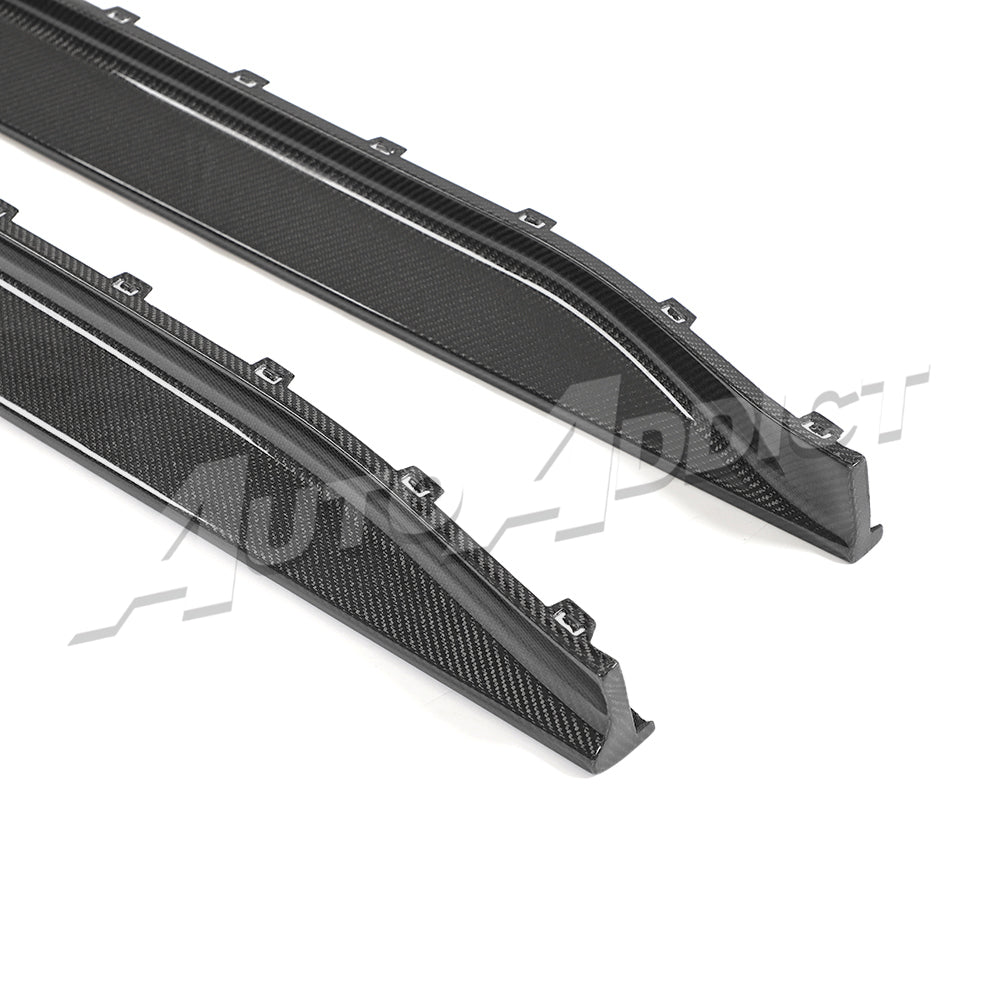 2021-2026 BMW G80 M3 Dry Gloss Double Sided Carbon Fiber V3 Side Skirts Pair