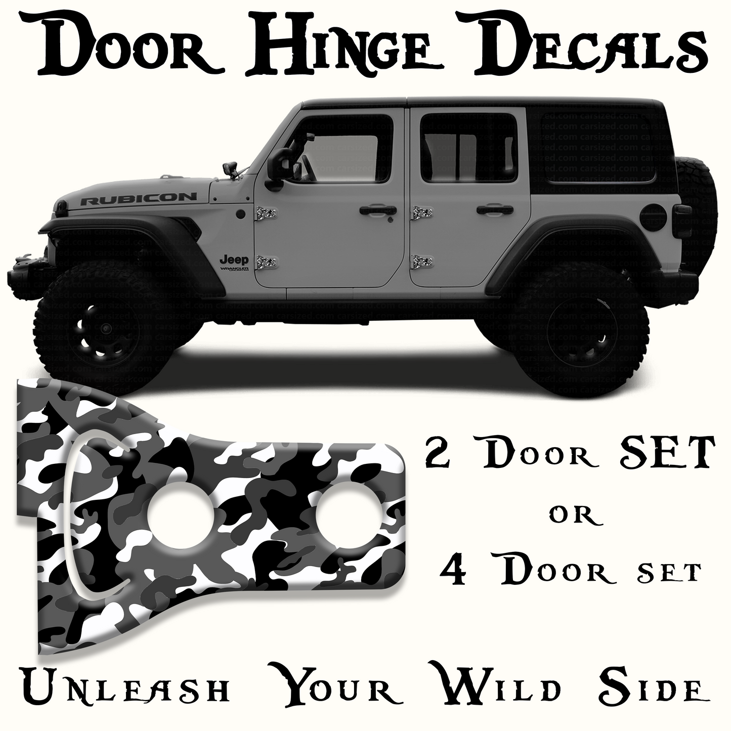 Black and white Camo Door hinge decals 13