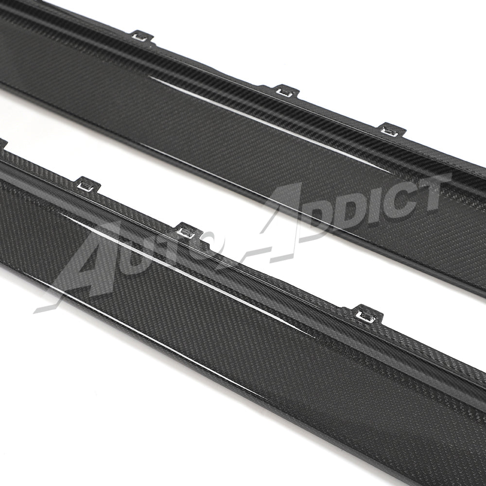 2021-2026 BMW G80 M3 Dry Gloss Double Sided Carbon Fiber V3 Side Skirts Pair