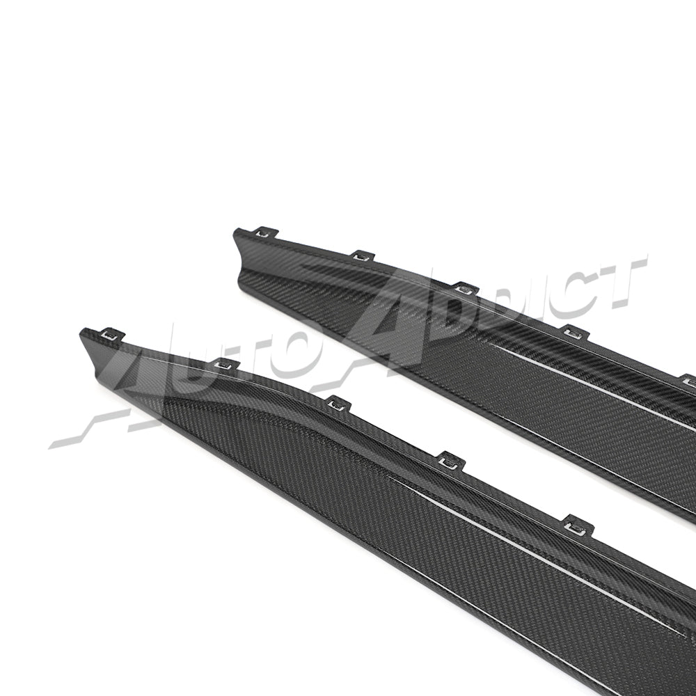 2021-2026 BMW G80 M3 Dry Gloss Double Sided Carbon Fiber V3 Side Skirts Pair