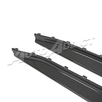 2021-2026 BMW G80 M3 Dry Gloss Double Sided Carbon Fiber V3 Side Skirts Pair