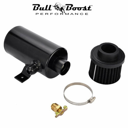 2 port Oil Catch Tank Can Baffled Breather Filter Aluminum 750ml Reservoir