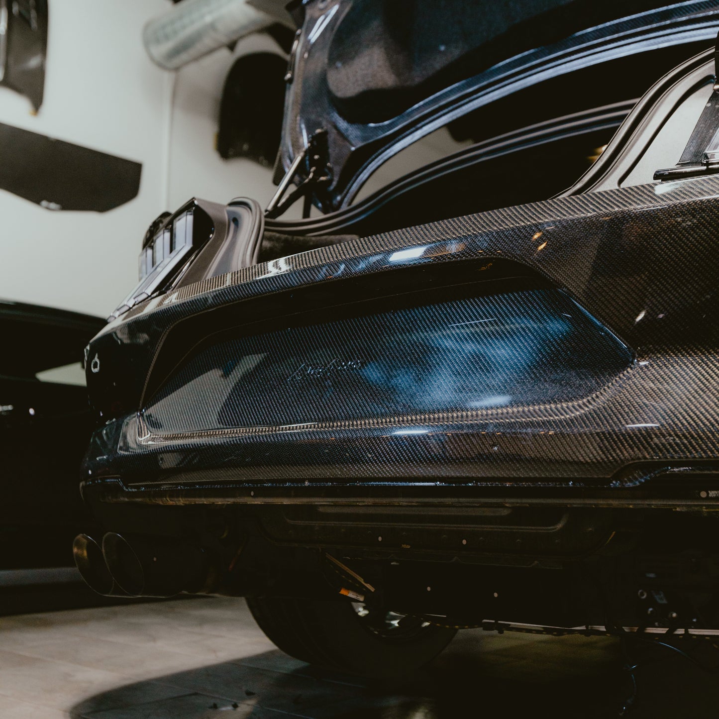 2018-2023 Ford Mustang GT500 Style Double Sided Full Carbon Fiber Track Package Rear Bumper Conversion