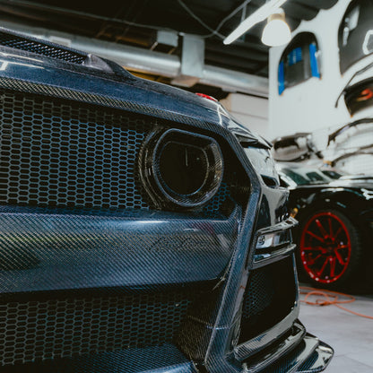 2018-2023 Ford Mustang GT500/Mach1 Combo Double Sided Full Carbon Fiber Track Package Front Bumper Conversion