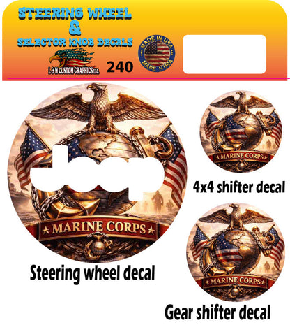 Steering wheel decal American flag 113