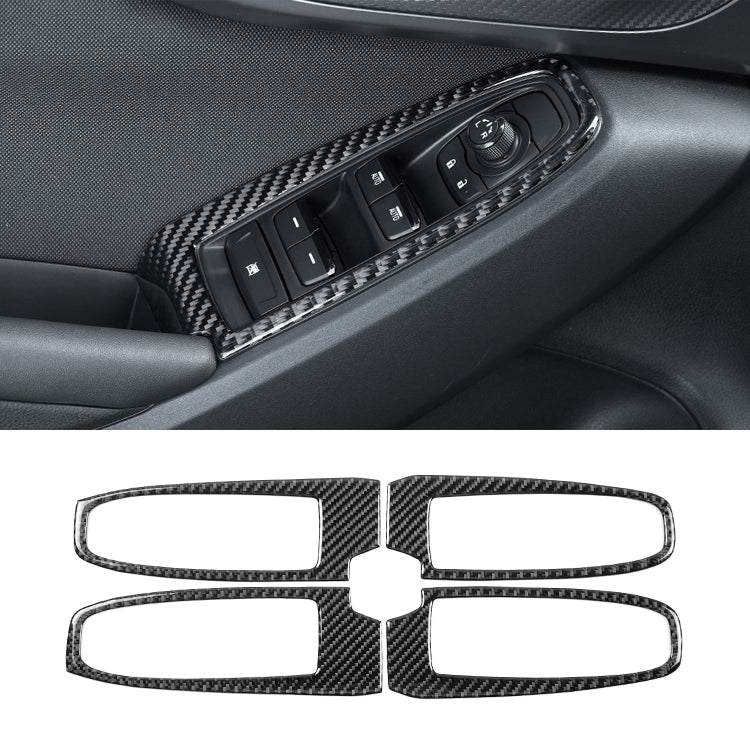 JDMuscle [22-25 WRX] P&S Series Carbon Fiber Window Switch Trim Covers 4 PC | Black Carbon Fiber/ Red Carbon Fiber