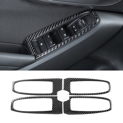JDMuscle [22-25 WRX] P&S Series Carbon Fiber Window Switch Trim Covers 4 PC | Black Carbon Fiber/ Red Carbon Fiber