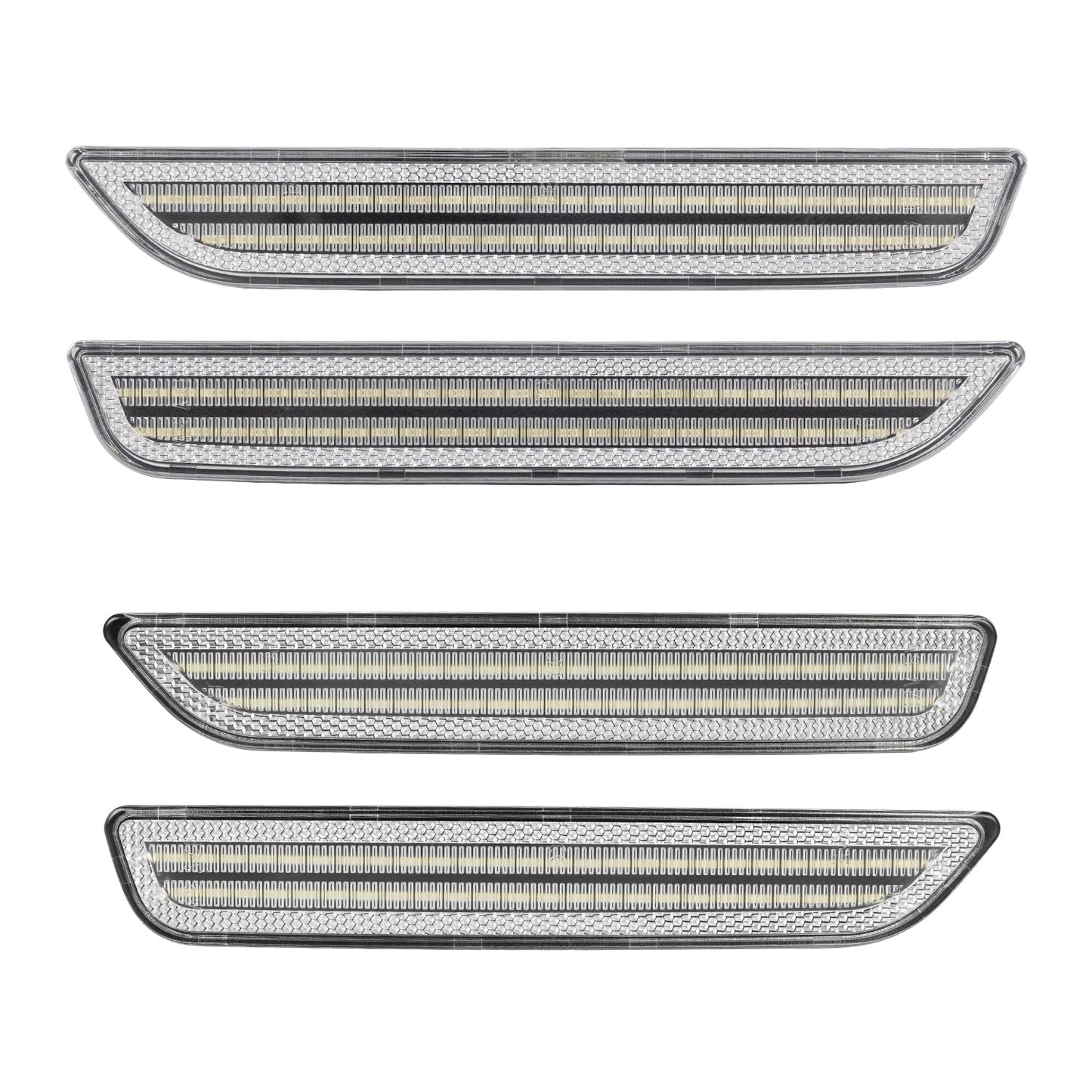 2010-2014 Ford Mustang Clear Lens White Dynamic Animation LED Side Markers