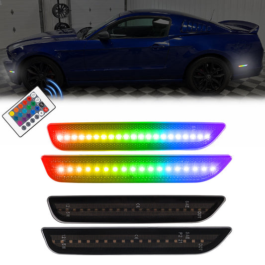 2010-2014 Ford Mustang RGB Smoked LED Side Markers