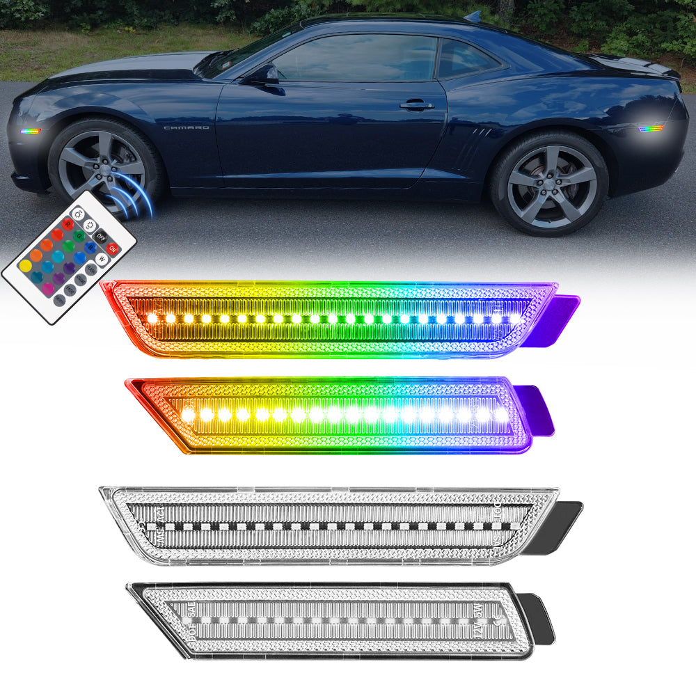 2010-2015 Chevrolet Camaro RGB Clear LED Side Markers