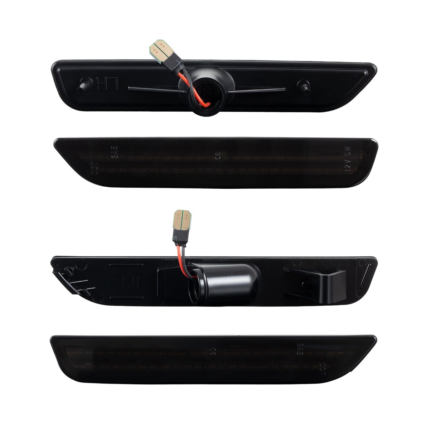 2010-2014 Ford Mustang Smoke Lens White Dynamic Animation LED Side Markers