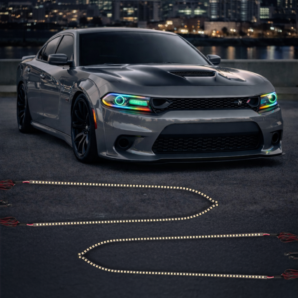 Lighting Trendz 2015-2021 Dodge Charger Flow Series Diffused DRL & Diffused Proj Halo Kit