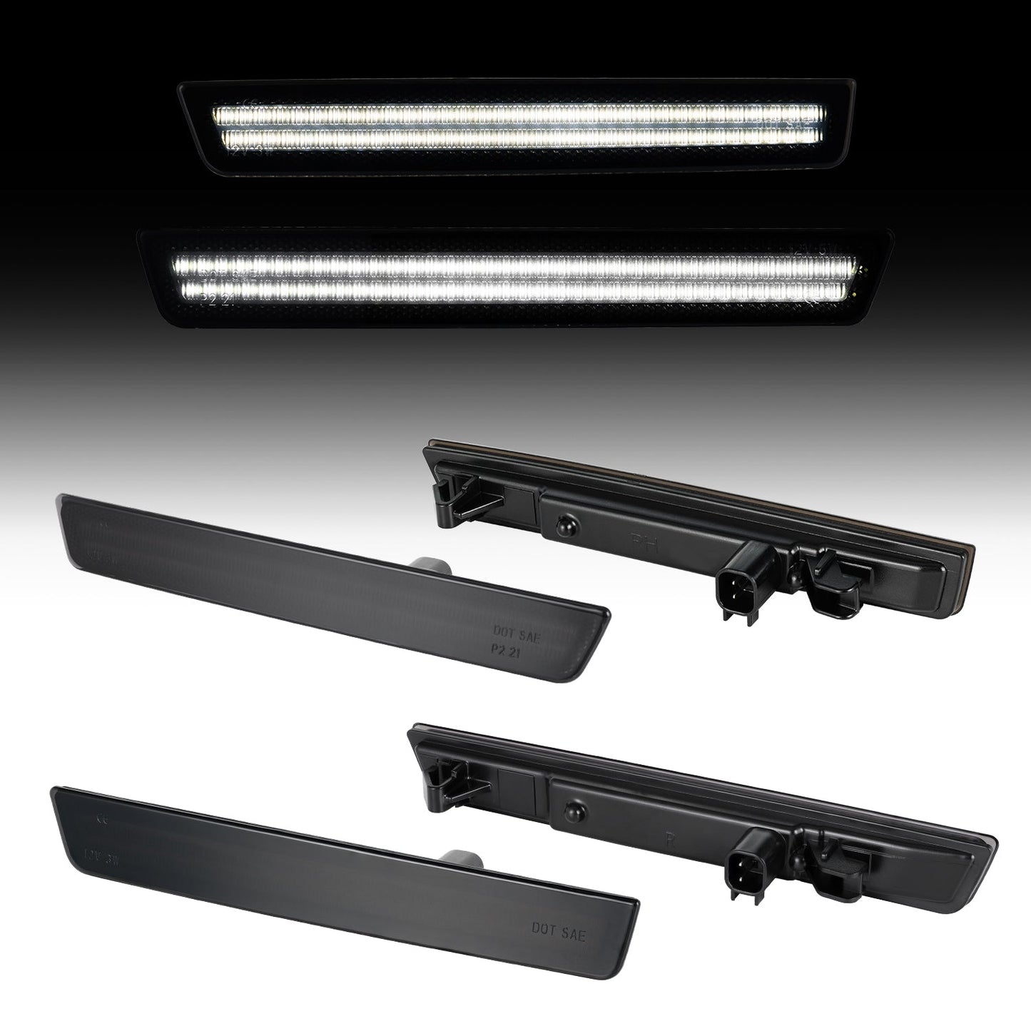 2015-2024 Dodge Challenger Smoke White LED Side Markers