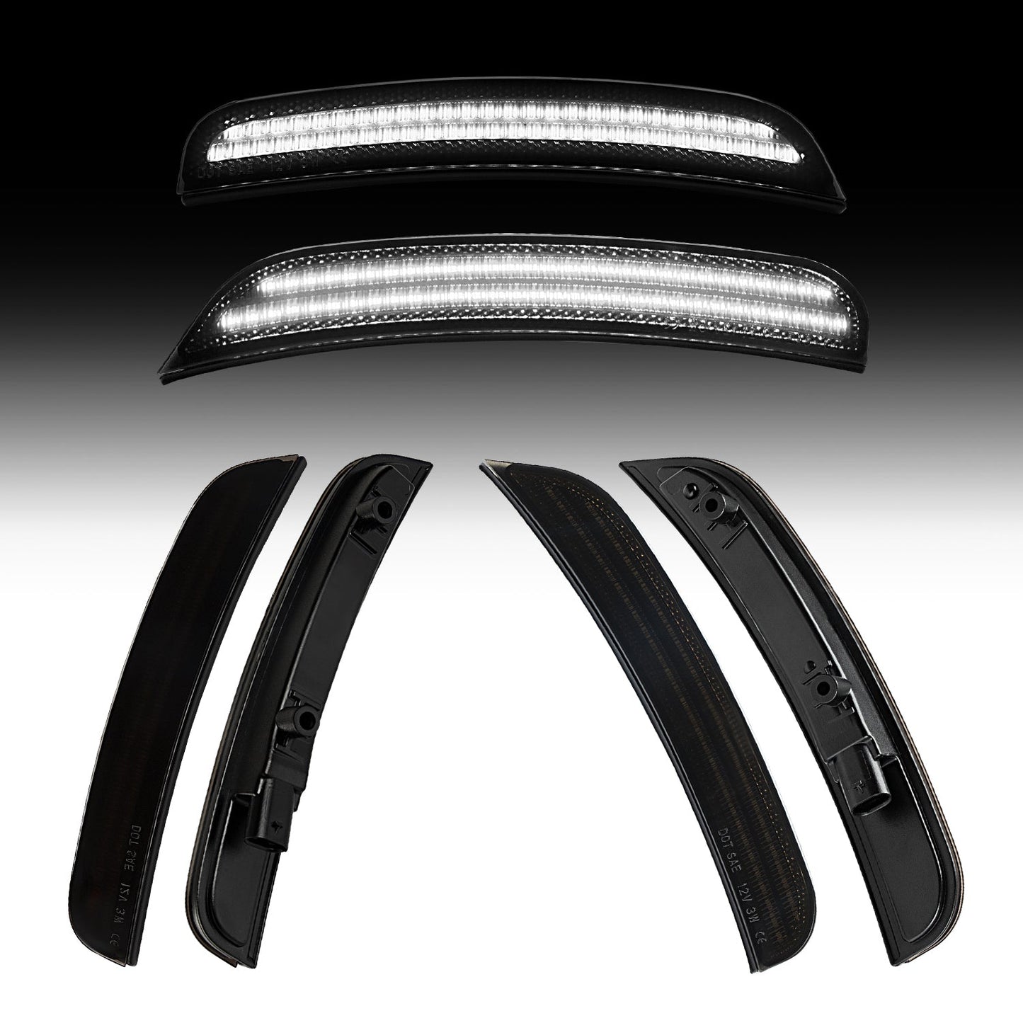 2015-2024 Dodge Charger Smoke White LED Side Markers