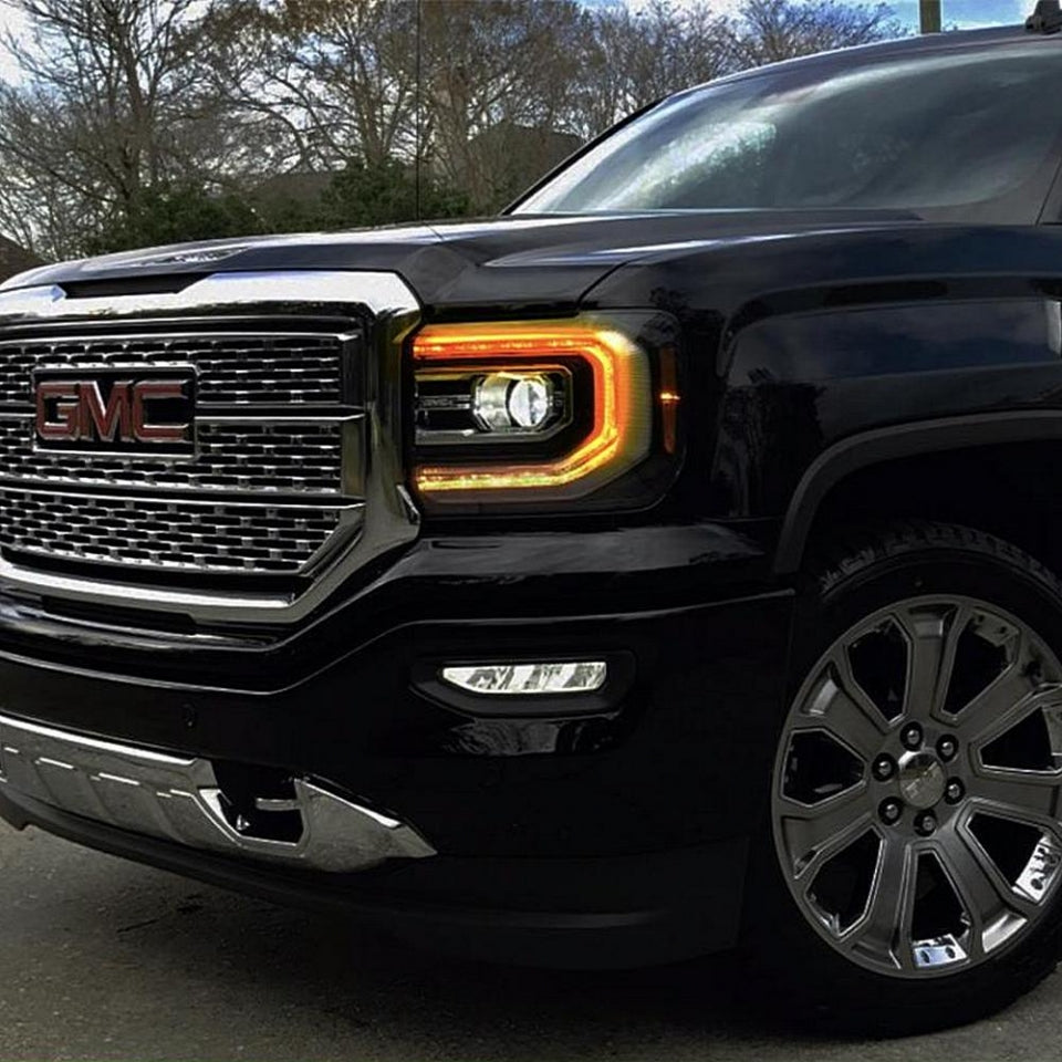 Lighting Trendz 2016-2018 GMC Sierra Flow Series DRL with Projector Halos LED Kit