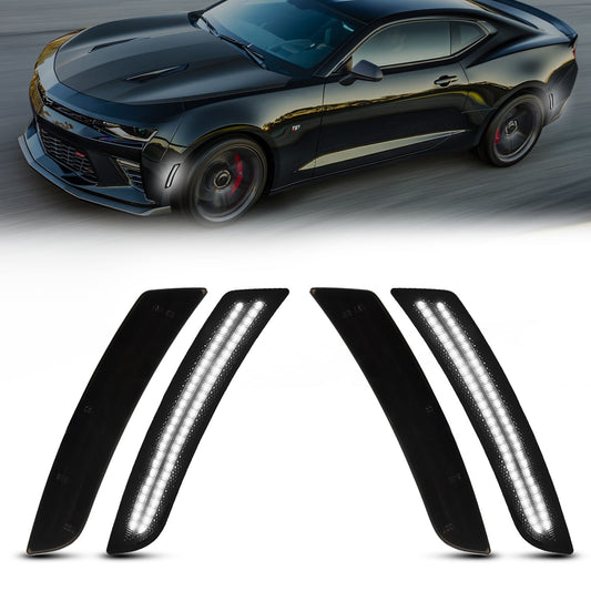 2016-2025 Chevrolet Camaro Smoked White LED Side Markers Set