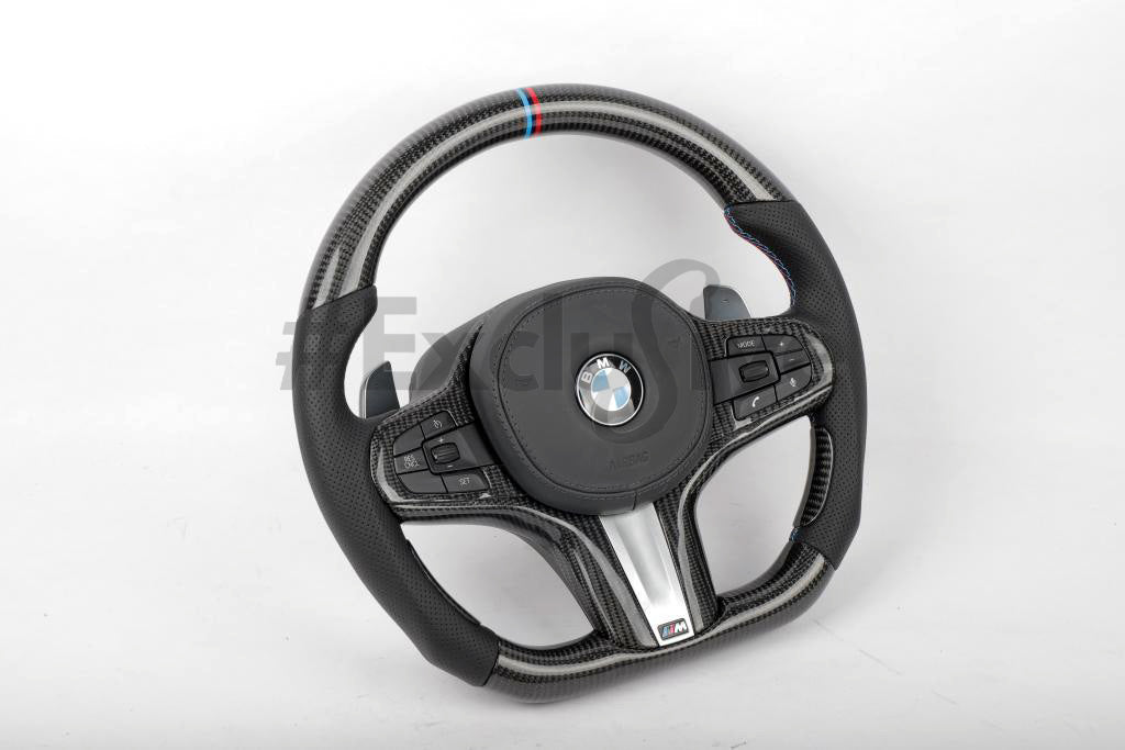 BMW M5 F90 & 91 /  M8 G15, G16, & G17 / X3 G01 / X4 G02 / X6 F86 / 5 Series G30 / 7 Series G11 / G12  Custom Steering Wheel by Exclusive Steering