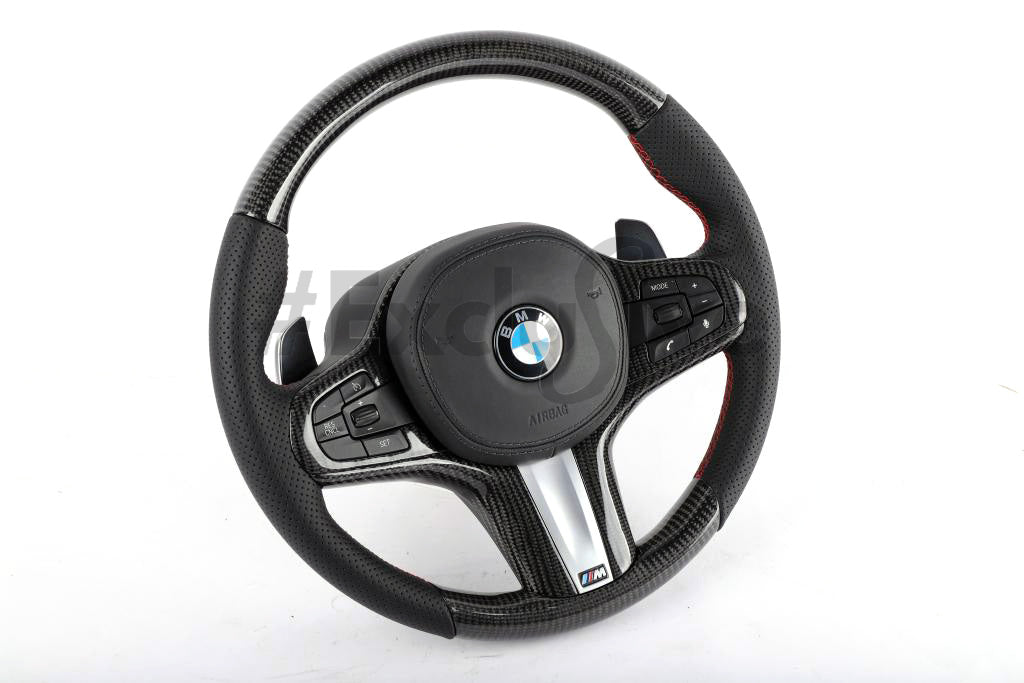 BMW M5 F90 & 91 /  M8 G15, G16, & G17 / X3 G01 / X4 G02 / X6 F86 / 5 Series G30 / 7 Series G11 / G12  Custom Steering Wheel by Exclusive Steering