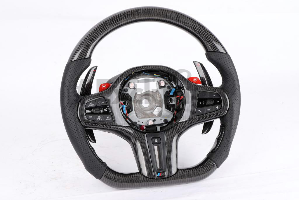 BMW M5 F90 & 91 /  M8 G15, G16, & G17 / X3 G01 / X4 G02 / X6 F86 / 5 Series G30 / 7 Series G11 / G12  Custom Steering Wheel by Exclusive Steering