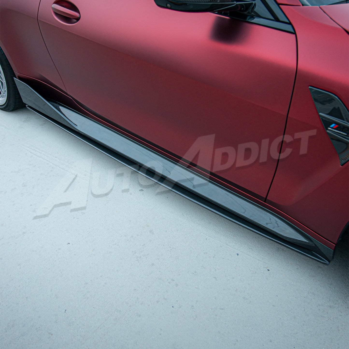 2021-2026 BMW G80 M3 Dry Gloss Double Sided Carbon Fiber V2 Side Skirts Pair
