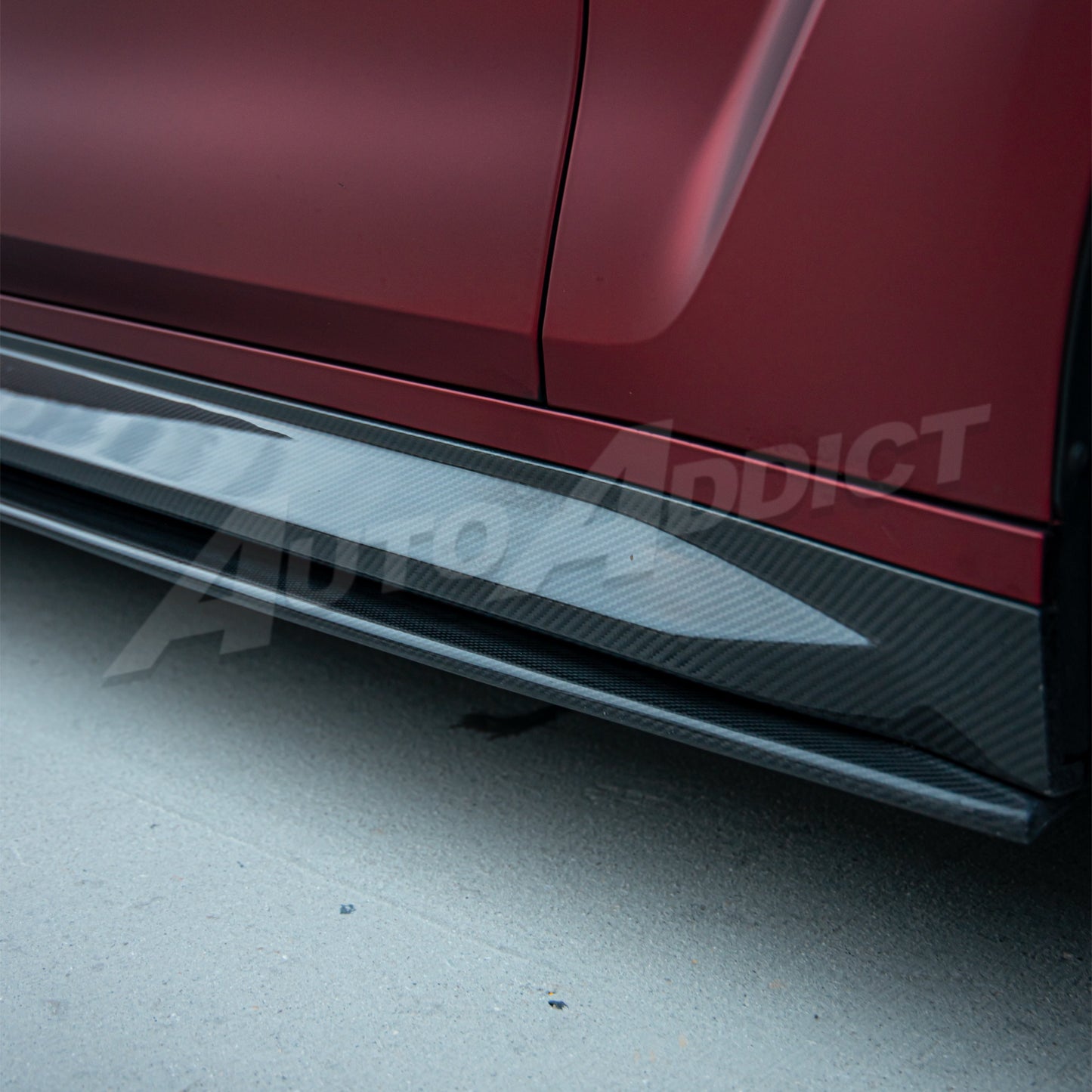 2021-2026 BMW G80 M3 Dry Gloss Double Sided Carbon Fiber V2 Side Skirts Pair