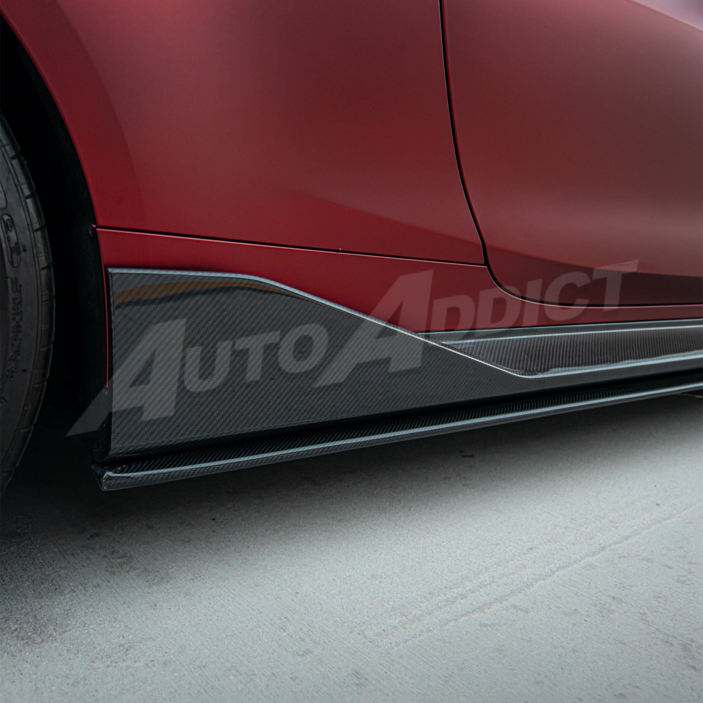 2021-2026 BMW G80 M3 Dry Gloss Double Sided Carbon Fiber V2 Side Skirts Pair