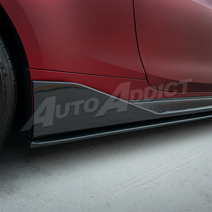 2021-2026 BMW G80 M3 Dry Gloss Double Sided Carbon Fiber V2 Side Skirts Pair