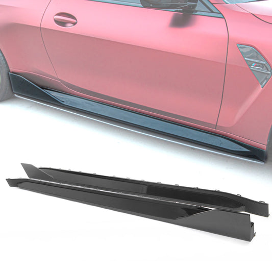 2021-2026 BMW G80 M3 Dry Gloss Double Sided Carbon Fiber V2 Side Skirts Pair