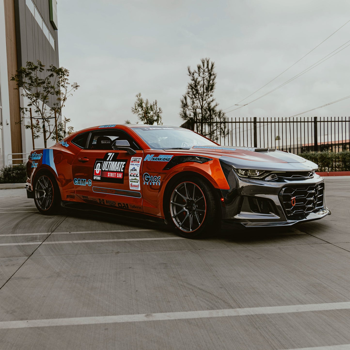 2019-2025 Chevy Camaro SS RS LT Black Panther ZL1 1LE 1PC Full Gloss Carbon Fiber Track Package Front Bumper Conversion for RS Headlights