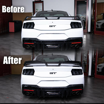 2024+ Mustang S650 Dark Horse Rear Spoiler Gloss Carbon Fiber 2pcs