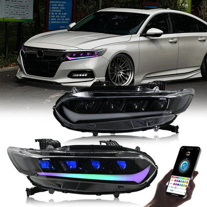 OPEN BOX - RGB Headlight For Honda Accord 10th Gen 2018-2021 LX/EX/EXL/Sport/SE